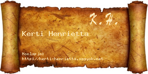 Kerti Henrietta névjegykártya