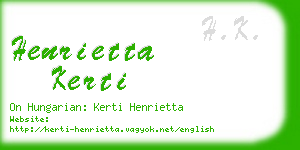 henrietta kerti business card